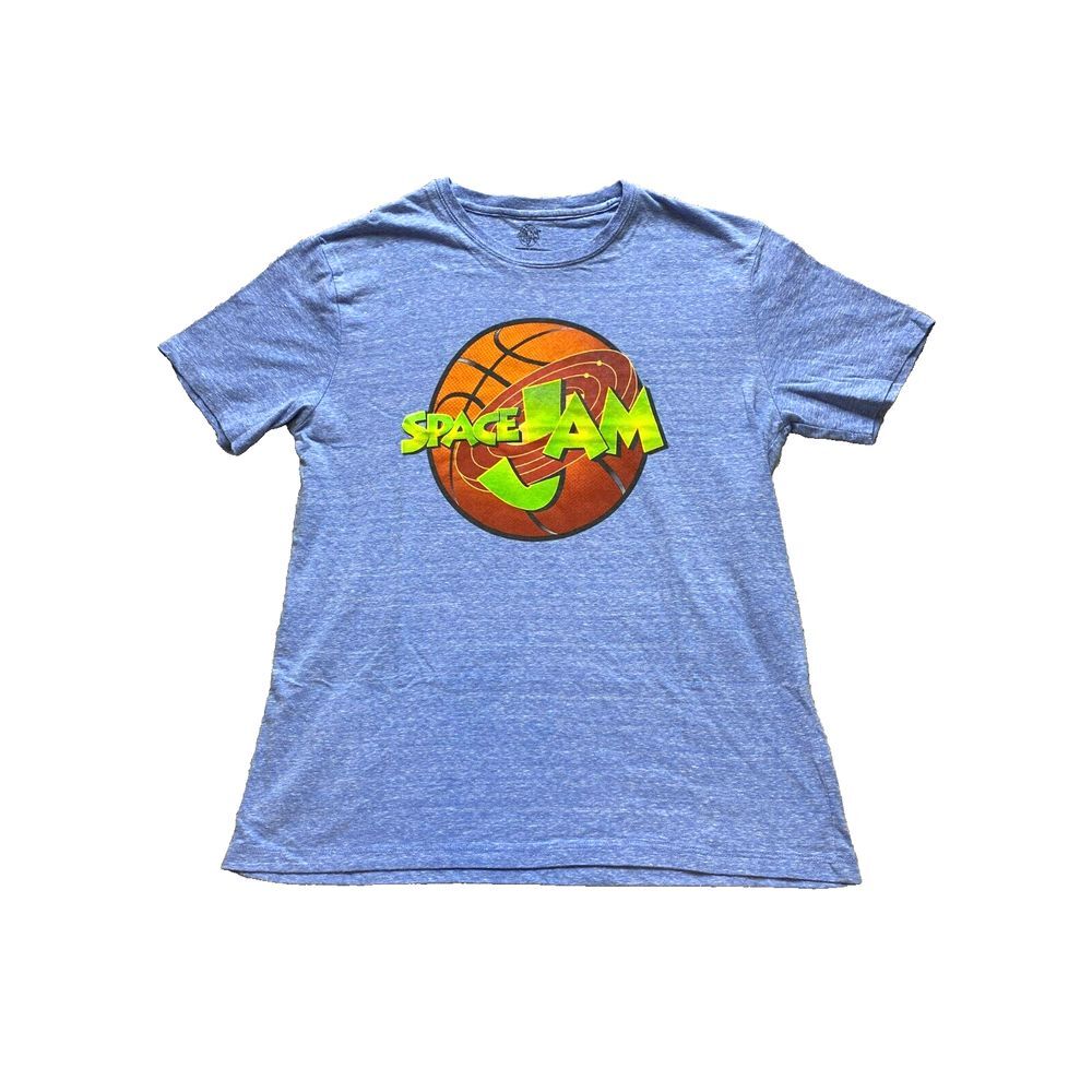 Space Jam Shirt Adult Large Heather Blue Michael‎ Jordan Basketball Logo Mens